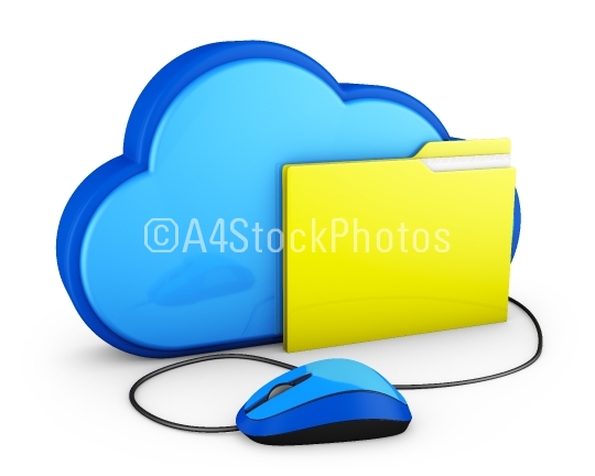 cloud and folder with mouse