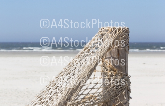 Fishnet on a beach