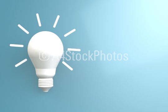 Light bulb with blue background