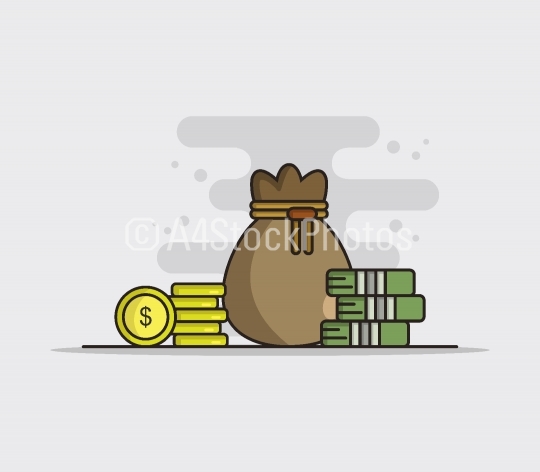illustrated money bag