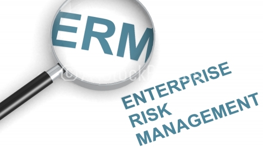 ERM , enterprise risk management, word under magnifying glass