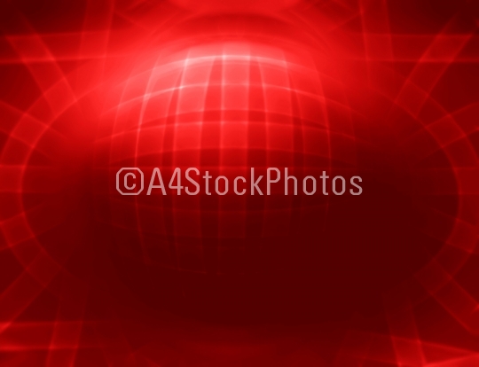 Horizontal red 3d sphere abstract illustration background