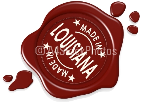 Label seal of made in Louisiana
