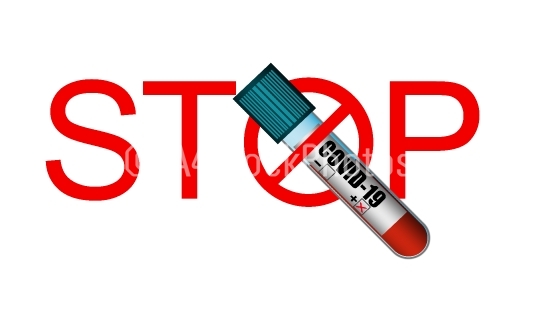 Stop coronavirus outbreak isolated on white background