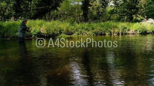 Trout fishing on a summer chalk stream