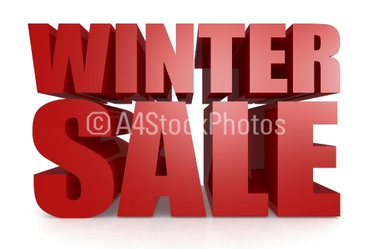Winter sale word isolated on white