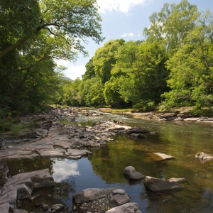 The River Usk in South Wales in mid summer