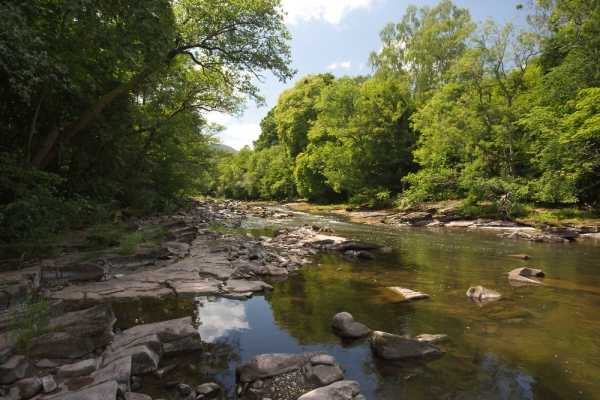 The River Usk in South Wales in mid summer