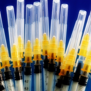 A selection of disposable syringes