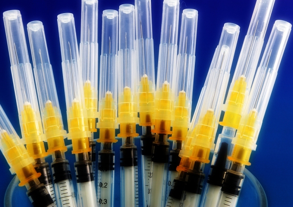 A selection of disposable syringes