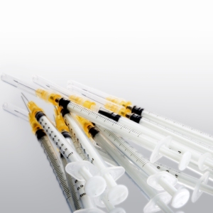 A selection of disposable syringes