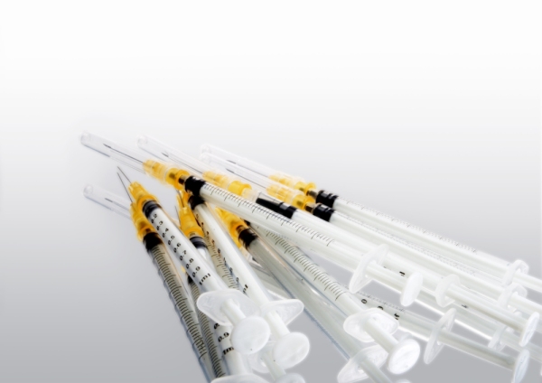 A selection of disposable syringes