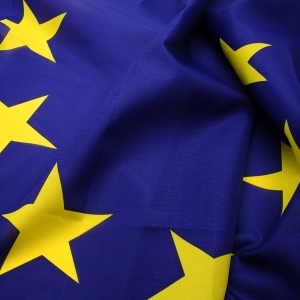 Close up image of a section of the European Union flag