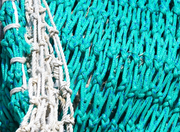 Old fishing nets drying on the wharf