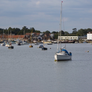 Woodbridge, River Deben, boats walkway, marina, Woodbridge Tide Mill, Sutton Hoo, Suffolk, East Anglia