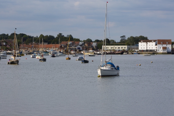 Woodbridge, River Deben, boats walkway, marina, Woodbridge Tide Mill, Sutton Hoo, Suffolk, East Anglia