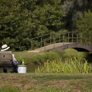 A carp fisherman taking it easy