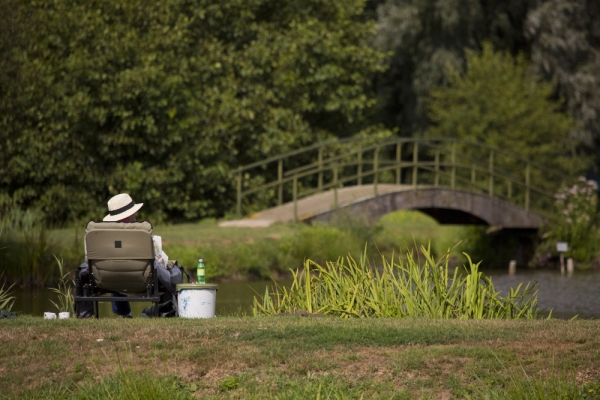 A carp fisherman taking it easy