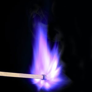 A match with a blue flame