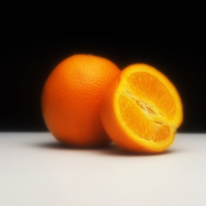 Oranges still life against a dark background