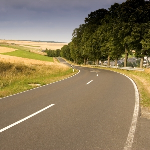 A country road in the Hunsruck region of Germany