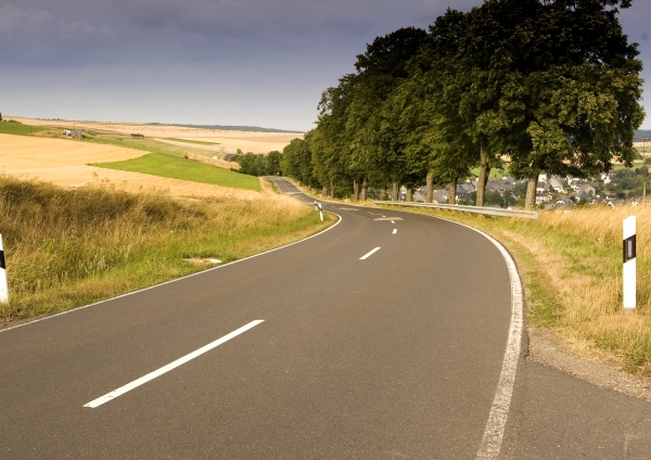 A country road in the Hunsruck region of Germany