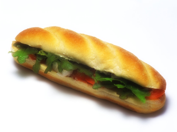 Cheese salad baguette