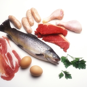 A selection of foods known to be high in protein