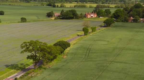 Aerial view of the English countryside