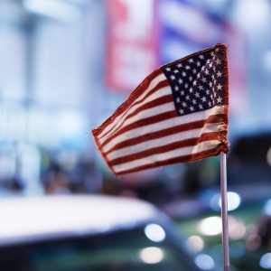 US flag on a pole