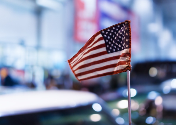 US flag on a pole