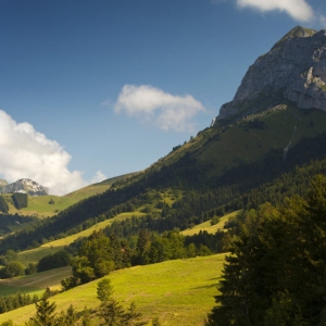 A beautiful alpine valley in the Haute Savoie region of France