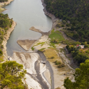 An aerial view of the Rio Verde in Andalusia, Southern Spain