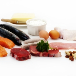 A selection of healthy foods rich in protein