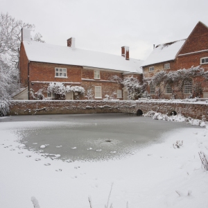 Flatford Mill on the River Stour after a heavy snowfall