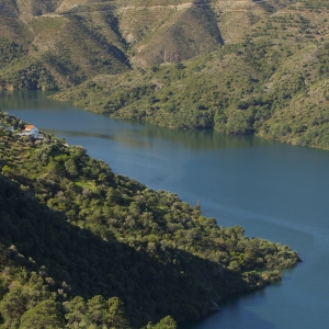 Aerial view of the Rio Verde valley in Andalusia, Southern Spain