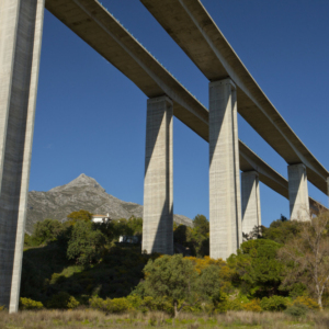 A motorway bridge over the Rio Verde valley in Southern Spain