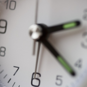 A close up view of a clock face