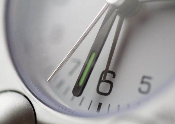 Close up image of a clock face