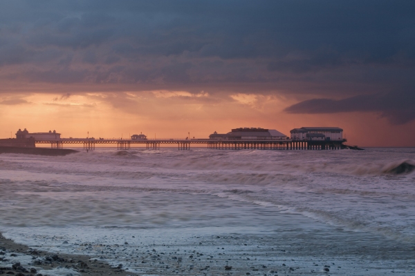 Cromer pier in a storm