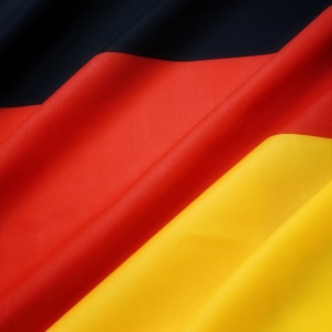 A close up view of part of the German tricolour flag