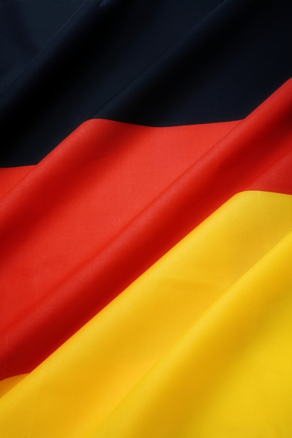 A close up view of part of the German tricolour flag