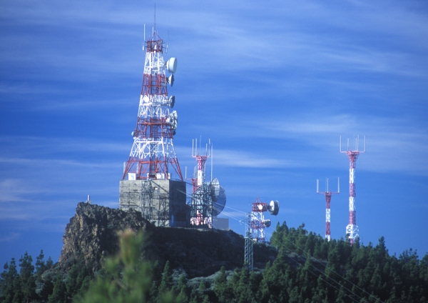 communications masts on a remote mountain top