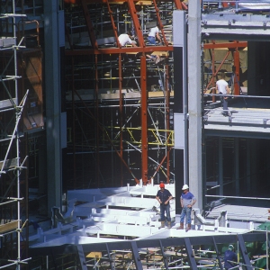 Steel work on a multi storey commercial development or construction site