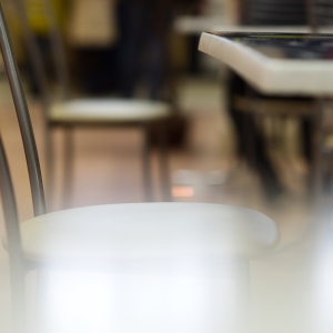 Stylish chairs in a modern cafe with out of focus background