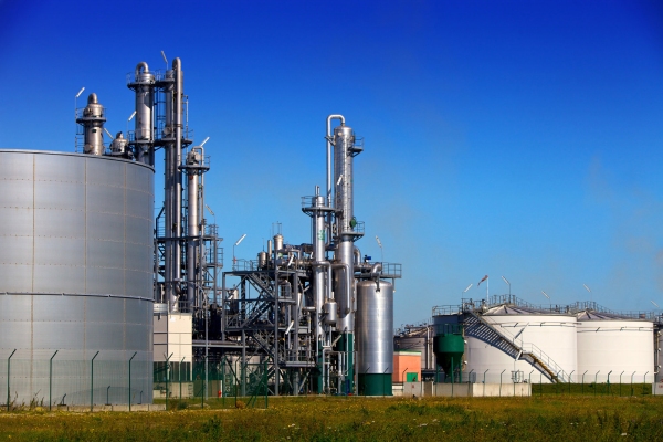 A chemical refinery or industrial installation for refining