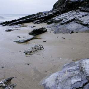 Rocks on a cornish beach