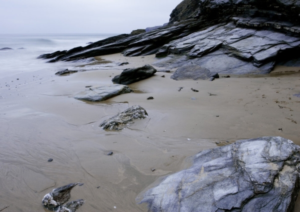 Rocks on a cornish beach