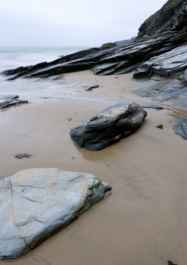 Rocks on a Cornish beach