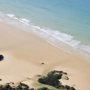 Golden sands and blue sea at Watergate Bay